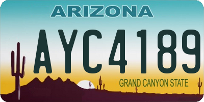 AZ license plate AYC4189