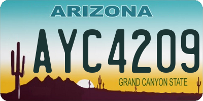 AZ license plate AYC4209