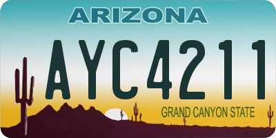 AZ license plate AYC4211