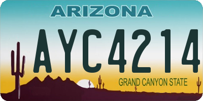 AZ license plate AYC4214