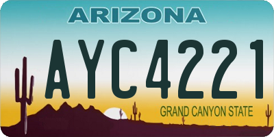 AZ license plate AYC4221