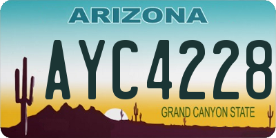 AZ license plate AYC4228