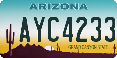 AZ license plate AYC4233