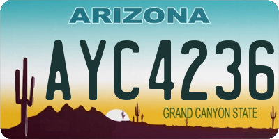 AZ license plate AYC4236