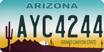 AZ license plate AYC4244