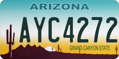 AZ license plate AYC4272