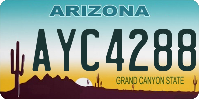 AZ license plate AYC4288