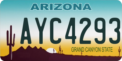 AZ license plate AYC4293