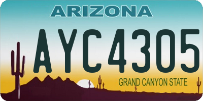 AZ license plate AYC4305