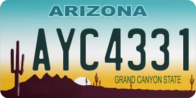 AZ license plate AYC4331