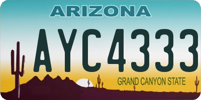 AZ license plate AYC4333