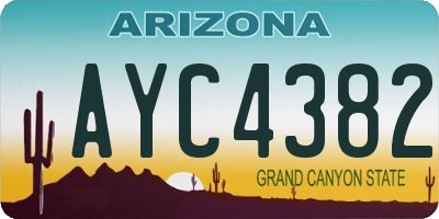 AZ license plate AYC4382