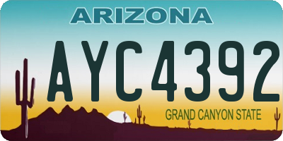 AZ license plate AYC4392