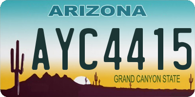 AZ license plate AYC4415