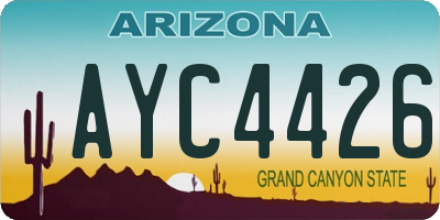 AZ license plate AYC4426