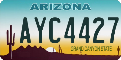 AZ license plate AYC4427