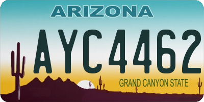 AZ license plate AYC4462