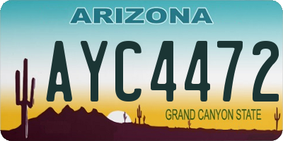 AZ license plate AYC4472