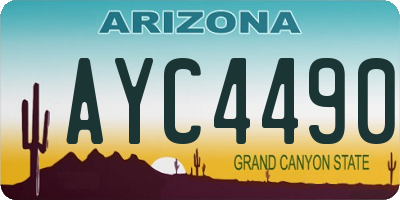 AZ license plate AYC4490