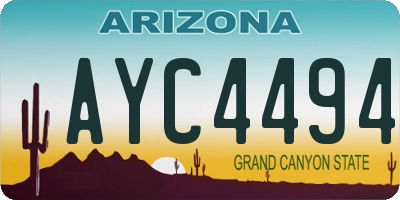 AZ license plate AYC4494