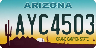AZ license plate AYC4503