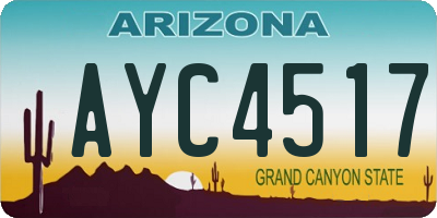 AZ license plate AYC4517