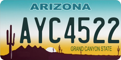 AZ license plate AYC4522