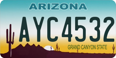 AZ license plate AYC4532