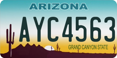 AZ license plate AYC4563