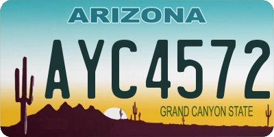 AZ license plate AYC4572