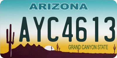 AZ license plate AYC4613
