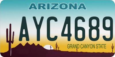 AZ license plate AYC4689