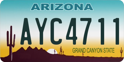 AZ license plate AYC4711