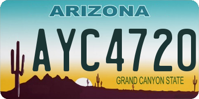 AZ license plate AYC4720