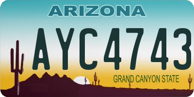 AZ license plate AYC4743