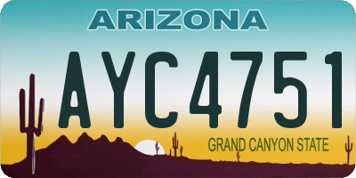AZ license plate AYC4751