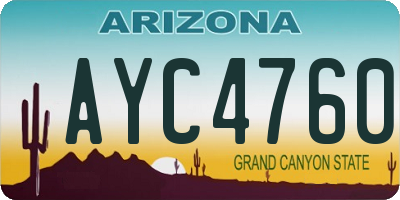 AZ license plate AYC4760