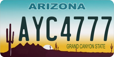 AZ license plate AYC4777