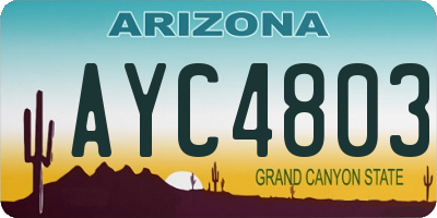 AZ license plate AYC4803
