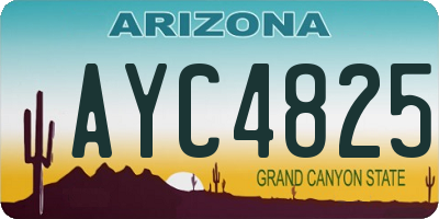 AZ license plate AYC4825