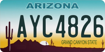 AZ license plate AYC4826