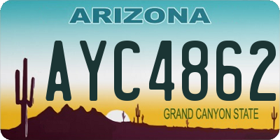 AZ license plate AYC4862