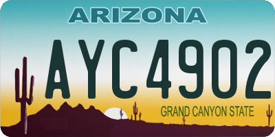 AZ license plate AYC4902