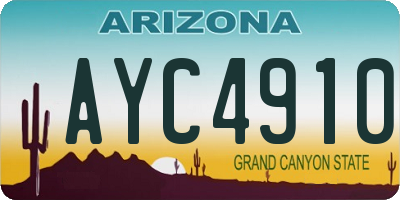 AZ license plate AYC4910