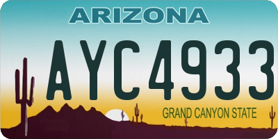 AZ license plate AYC4933