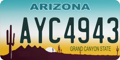 AZ license plate AYC4943