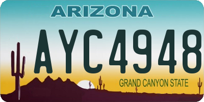 AZ license plate AYC4948