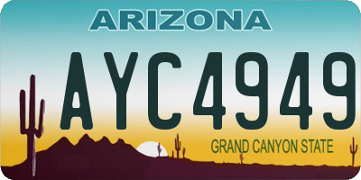 AZ license plate AYC4949