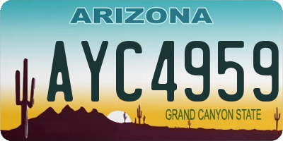 AZ license plate AYC4959
