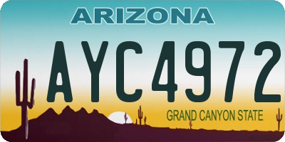 AZ license plate AYC4972